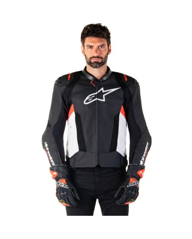 CHAQUETA ALPINESTARS MISSILE V3 AIRFLOW BLACK/WHITE/RED FLUO