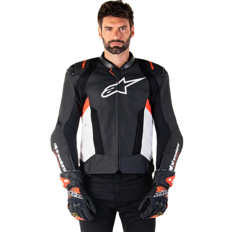 CHAQUETA ALPINESTARS MISSILE V3 AIRFLOW BLACK/WHITE/RED FLUO