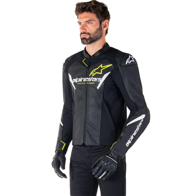 CHAQUETA ALPINESTARS FASTER V3 AIRFLOW BLACK/WHITE/YELLOW
