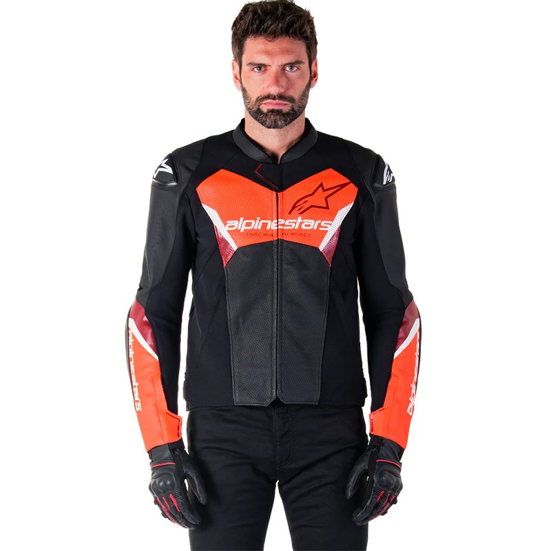CHAQUETA ALPINESTARS FASTER V3 AIRFLOW BLACK/RED FLUO