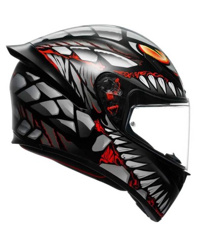 CASCO AGV K1 S LYZARD MATT BLACK/GREY/RED