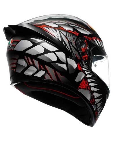 CASCO AGV K1 S LYZARD MATT BLACK/GREY/RED