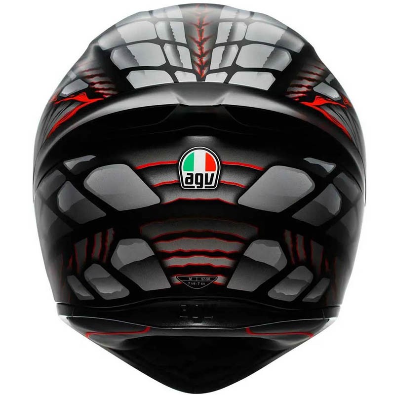 CASCO AGV K1 S LYZARD MATT BLACK/GREY/RED