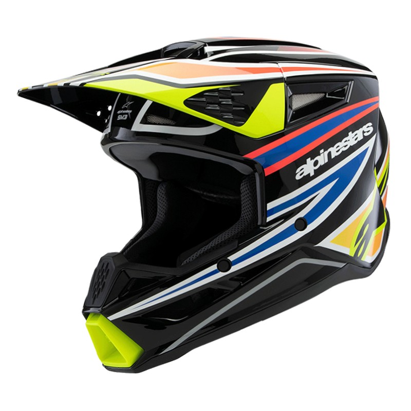 CASCO ALPINESTARS S-M3 INFANTIL WURX BLACK/YELLOW FLUO/BLUE