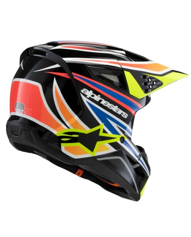CASCO ALPINESTARS S-M3 INFANTIL WURX BLACK/YELLOW FLUO/BLUE