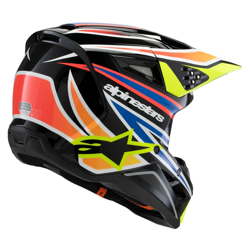 CASCO ALPINESTARS S-M3 INFANTIL WURX BLACK/YELLOW FLUO/BLUE