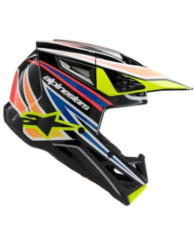 CASCO ALPINESTARS S-M3 INFANTIL WURX BLACK/YELLOW FLUO/BLUE
