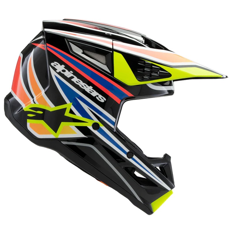 CASCO ALPINESTARS S-M3 INFANTIL WURX BLACK/YELLOW FLUO/BLUE