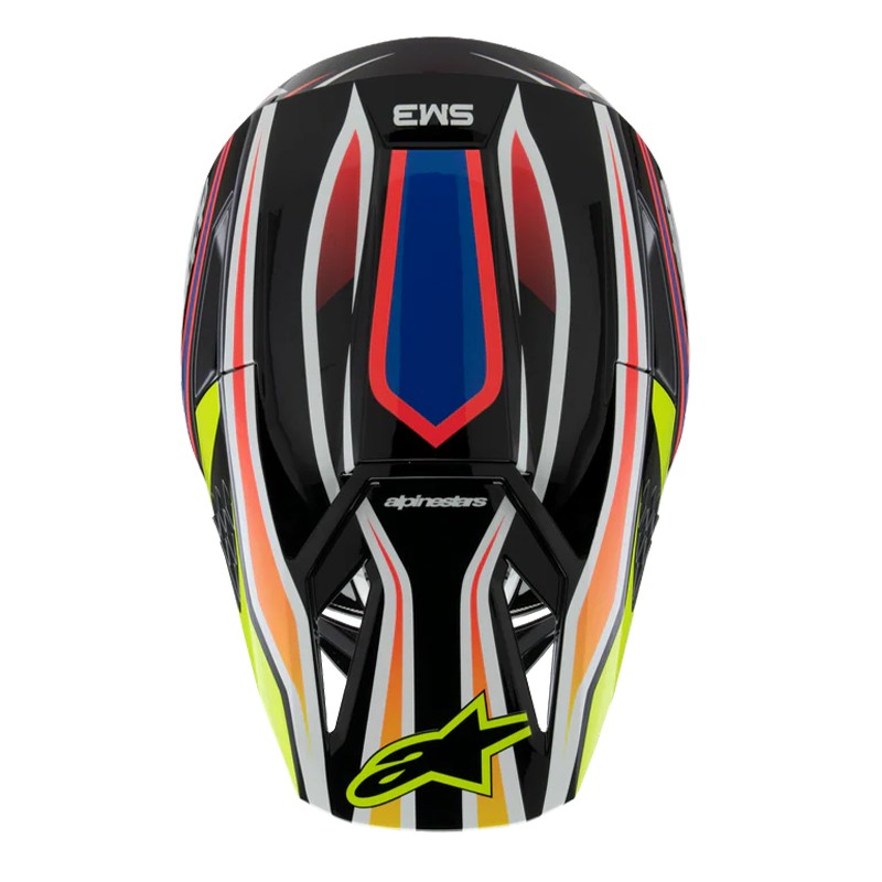 CASCO ALPINESTARS S-M3 INFANTIL WURX BLACK/YELLOW FLUO/BLUE