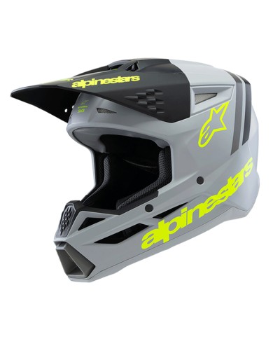 CASCO ALPINESTARS S-M3 INFANTIL RADIUM GREY/BLACK/YELLOW FLUO MATT