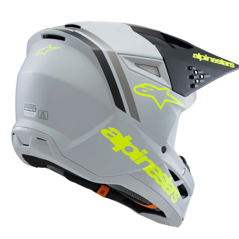CASCO ALPINESTARS S-M3 INFANTIL RADIUM GREY/BLACK/YELLOW FLUO MATT