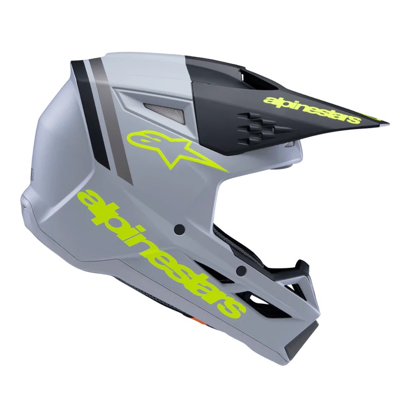 CASCO ALPINESTARS S-M3 INFANTIL RADIUM GREY/BLACK/YELLOW FLUO MATT