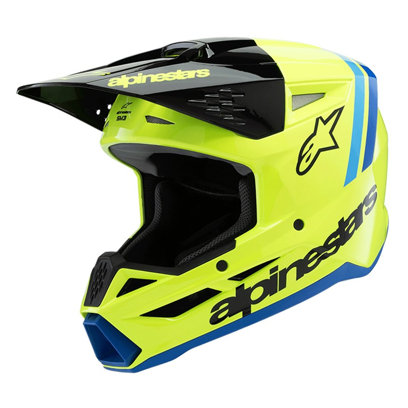 CASCO ALPINESTARS S-M3 INFANTIL RADIUM YELLOW FLUO/BLACK/BLUE