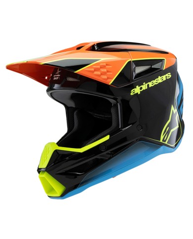 CASCO ALPINESTARS S-M3 INFANTIL FRAY BLACK/ORANGE/YELLOW