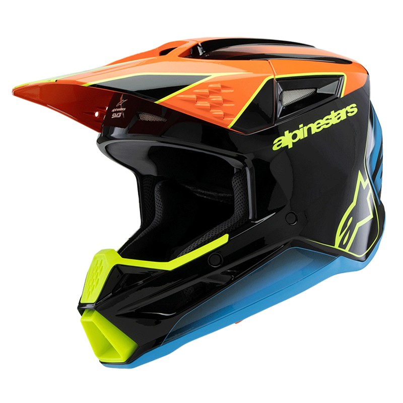 CASCO ALPINESTARS S-M3 INFANTIL FRAY BLACK/ORANGE/YELLOW