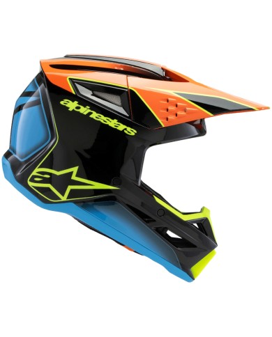 CASCO ALPINESTARS S-M3 INFANTIL FRAY BLACK/ORANGE/YELLOW