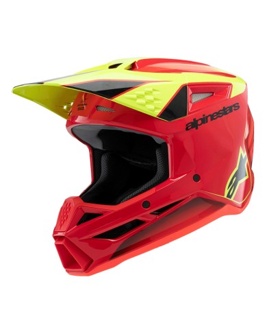 CASCO ALPINESTARS S-M3 INFANTIL FRAY RED/YELLOW FLUO