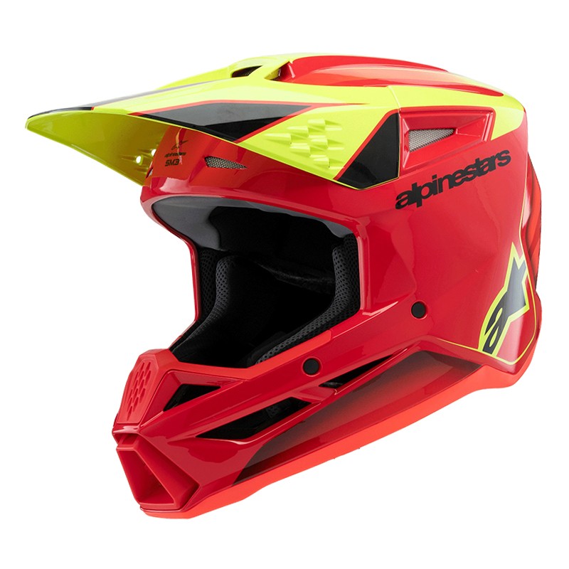 CASCO ALPINESTARS S-M3 INFANTIL FRAY RED/YELLOW FLUO