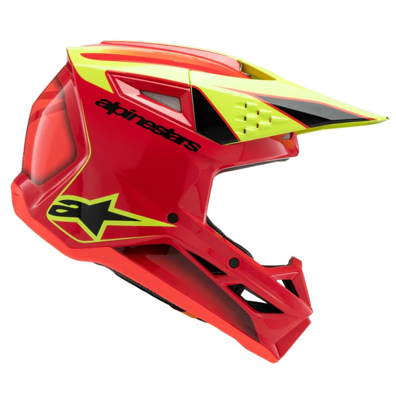 CASCO ALPINESTARS S-M3 INFANTIL FRAY RED/YELLOW FLUO