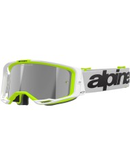 GAFAS ALPINESTARS VISION 8 WORDMARK WHITE/YELLOW FLUO/LENS MIRROR SILVER
