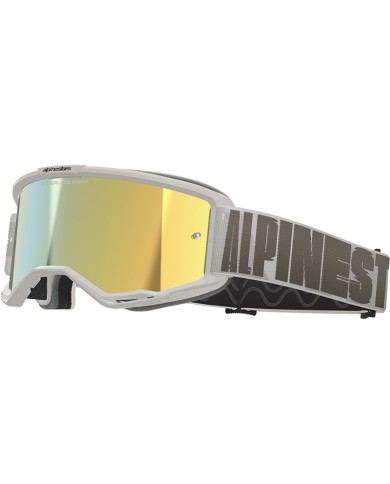 GAFAS ALPINESTARS VISION 5 HOLLOW WHITE/LENS MIRROR GOLD
