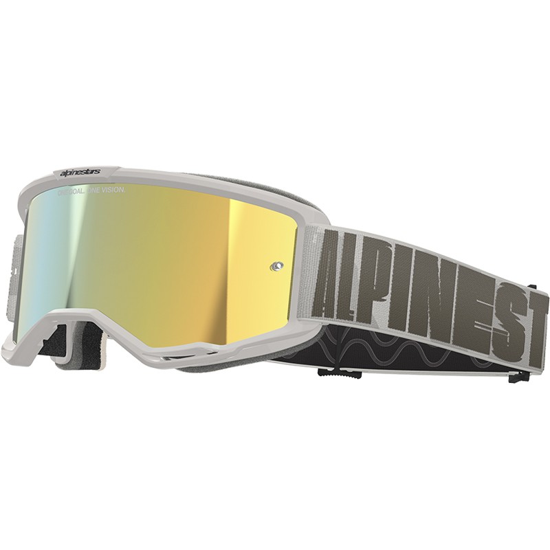 GAFAS ALPINESTARS VISION 5 HOLLOW WHITE/LENS MIRROR GOLD