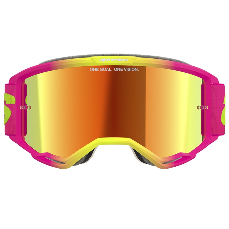 GAFAS ALPINESTARS VISION 5 WORDMARK PINK/FLUO YELLOW/LENS MIRROR RED