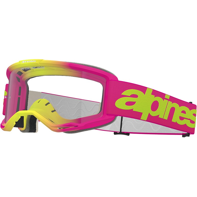 GAFAS ALPINESTARS VISION 5 WORDMARK PINK/FLUO YELLOW/LENS CLEAR
