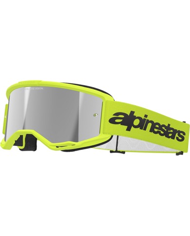 GAFAS ALPINESTARS VISION 3 WORDMARK YELLOW FLUO/LENS MIRROR SILVER