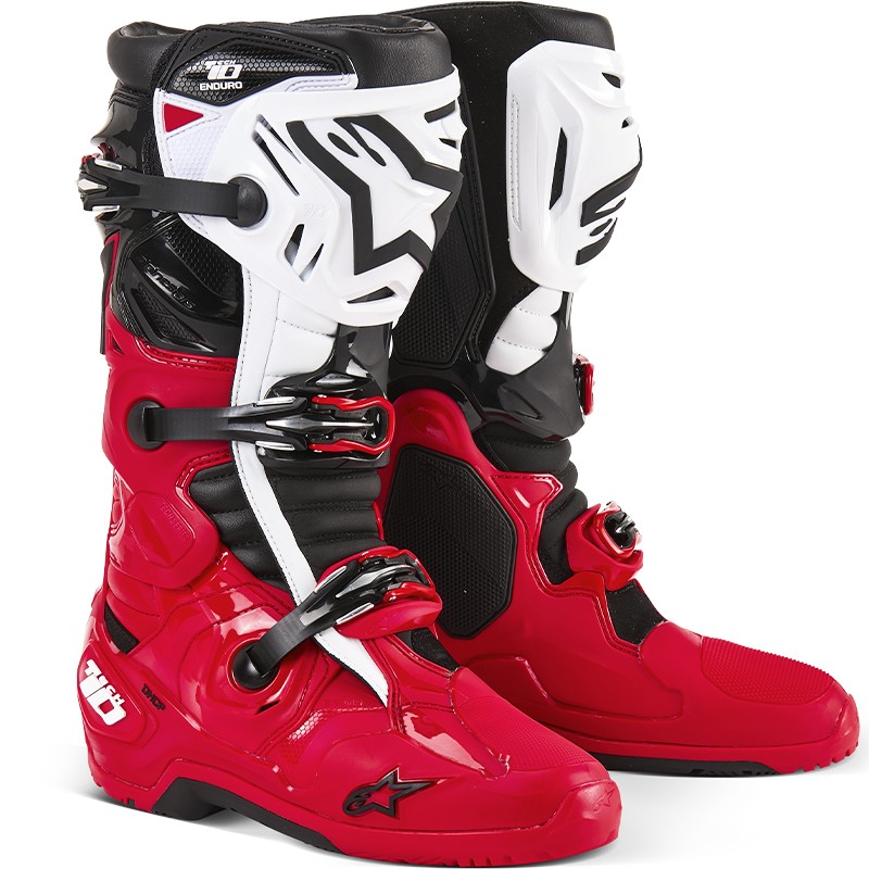BOTAS ALPINESTARS TECH 10 ENDURO RED BRIGHT/BLACK/WHITE