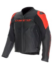 CHAQUETA DAINESE RACING 5 PERFORADA BLACK/BLACK/RED FLUO