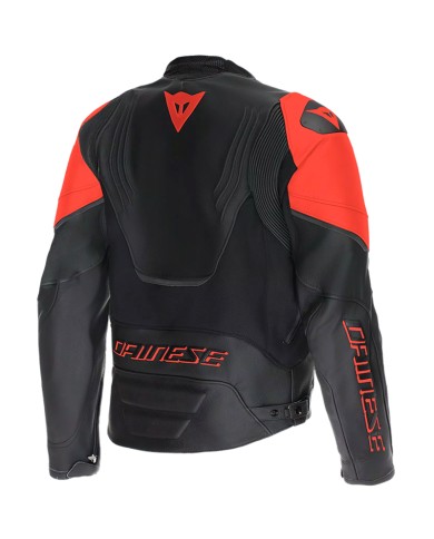 CHAQUETA DAINESE RACING 5 PERFORADA BLACK/BLACK/RED FLUO