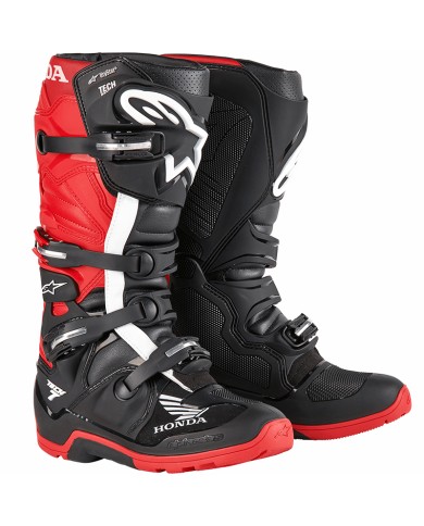 BOTAS ALPINESTARS TECH 7 ENDURO DRYSTAR HONDA BLACK/RED BRIGHT