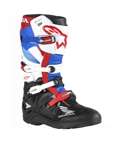 BOTAS ALPINESTARS TECH 7 ENDURO DRYSTAR HONDA BLACK/WHITE/RED/BLUE