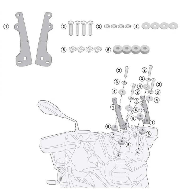HERRAJE PARABRISAS GIVI D5129KIT BMW 850GS