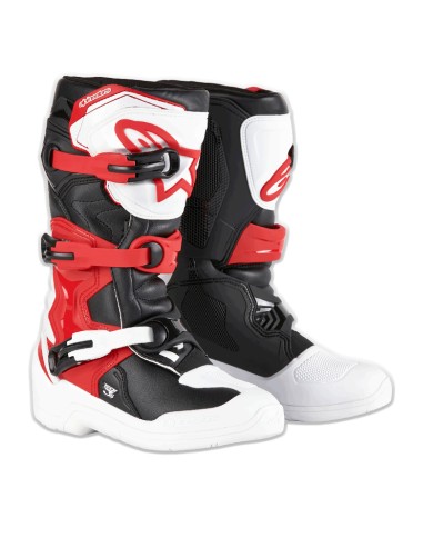 BOTAS ALPINESTARS TECH 3S JUNIOR WHITE/BLACK/RED LIGHT