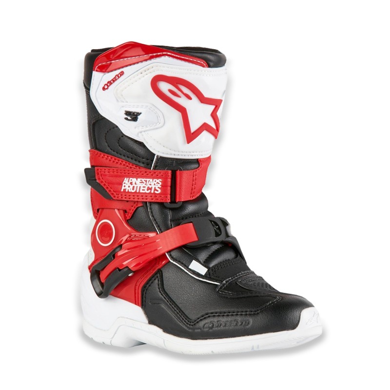 BOTAS ALPINESTARS TECH 3S KIDS WHITE/BLACK/RED BRIGHT