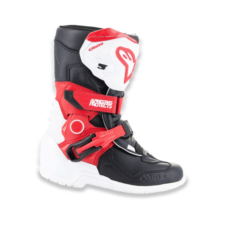 BOTAS ALPINESTARS TECH 3S KIDS WHITE/BLACK/RED BRIGHT