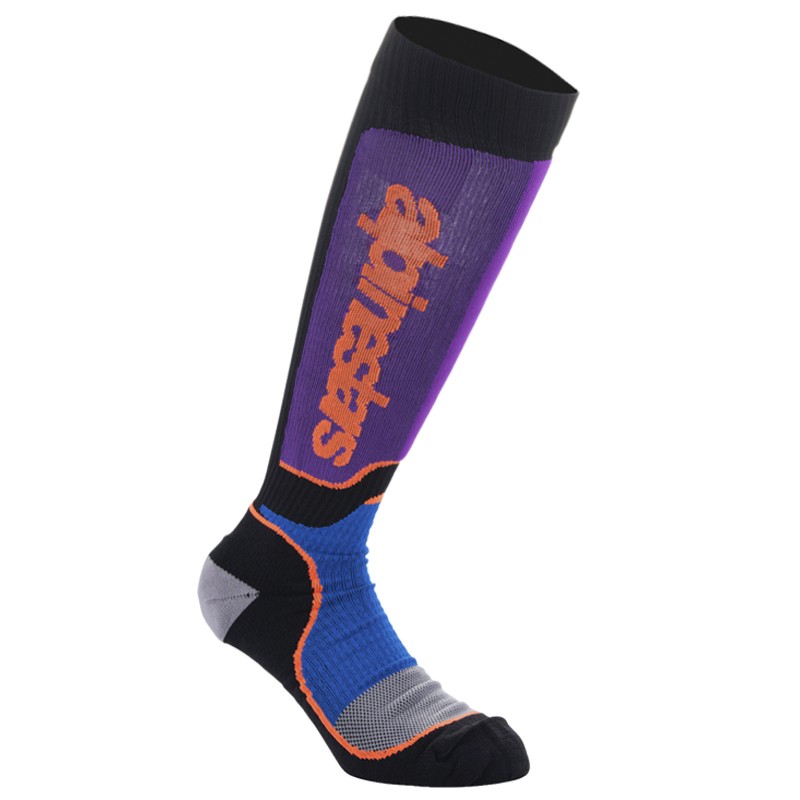 CALCETINES ALPINESTARS MX PLUS BLACK/BLUE/PURPLE