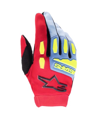 GUANTES ALPINESTARS FULL BORE LIGHT BLUE/RED/BERRY