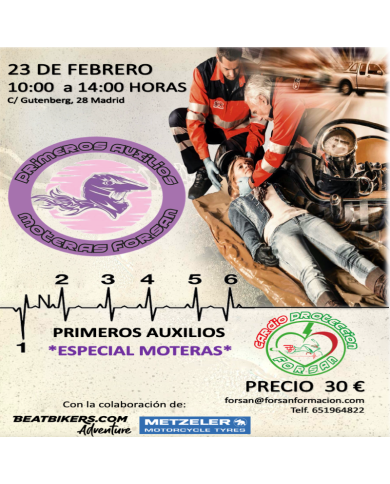 INSCRIPCIÓN FORMACIÓN PRIMEROS AUXILIOS "ESPECIAL MOTERAS"