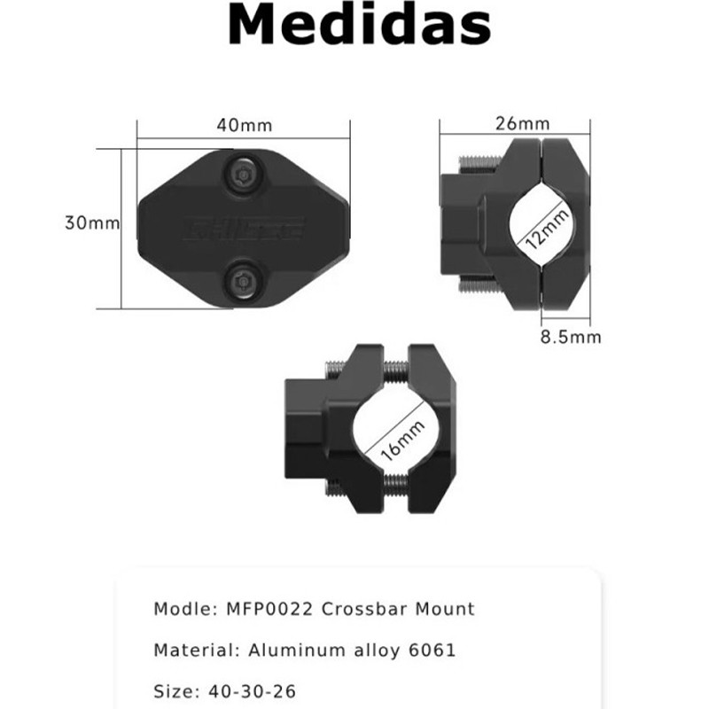 SOPORTE CHIGEE PARA BARRA TRANSVERSAL DE 12mm A 16mm