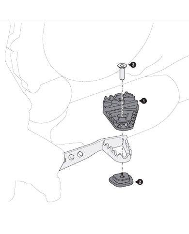 EXTENSION PEDAL DE FRENO SW-MOTECH FBE.07.897.10000/B BMW 750/800/850 GS