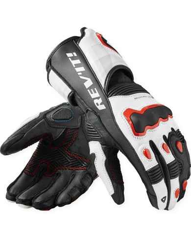 GUANTES REVIT QUANTUM 3 WHITE/NEON RED