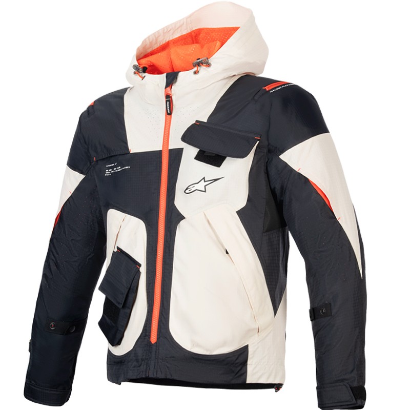 CHAQUETA ALPINESTARS MOGRESS AIR BLACK ALMOND/HOT ORANGE
