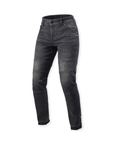PANTALONES VAQUEROS REVIT MOTO 2 SLIM L30 LADY TIRO CORTO DARK BLACK