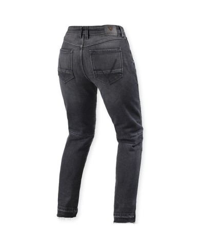 PANTALONES VAQUEROS REVIT MOTO 2 SLIM L30 LADY TIRO CORTO DARK BLACK