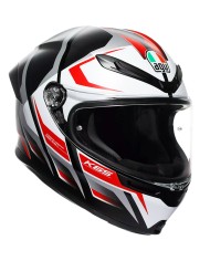 CASCO AGV K6 S KARVE MATT BLACK/WHITE/RED