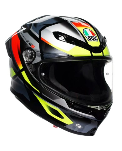 CASCO AGV K6 S ERAZER BLACK/RED/YELLOW FLUO