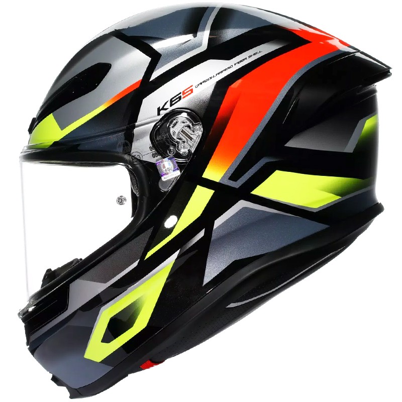 CASCO AGV K6 S ERAZER BLACK/RED/YELLOW FLUO